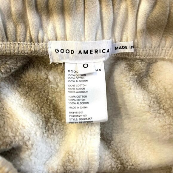 Good American Boyfriend Sweatshort Putty Tie Dye001 Sz 0 - Picture 5 of 6
